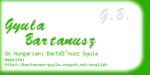 gyula bartanusz business card